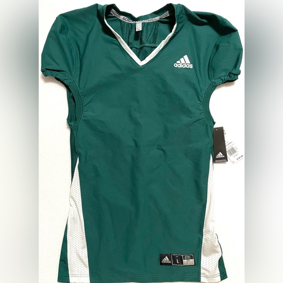 Adidas American Football Jersey Men’s Size large Emerald Green and White NWT - Picture 1 of 11